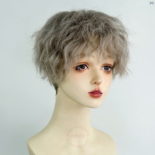 ヘアウィッグ シルバーグレー ショート 男性 カーリーヘア アニメ コスプレゲイ dk ボーイッシュ ショット ゲイ ヘッド ギア ヘアウィッグ シルバーグレー ショート 男性 カーリーヘア アニメ コスプレゲイ dk ボーイッシュ ショット ゲイ ヘッド ギア