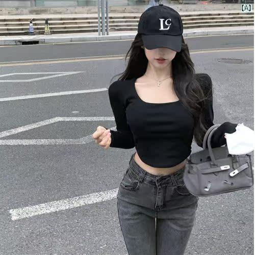 レディース レディース ファッション 韓国 韓国 Y2K 服 アンカー フォトジェニック セクシー スパイシー インナー レイヤリング シャツ ショート トップ レディース レディース ファッション 韓国 韓国 Y2K 服 アンカー フォトジェニック セクシー スパイシー インナー レイヤリング シャツ ショート トップ