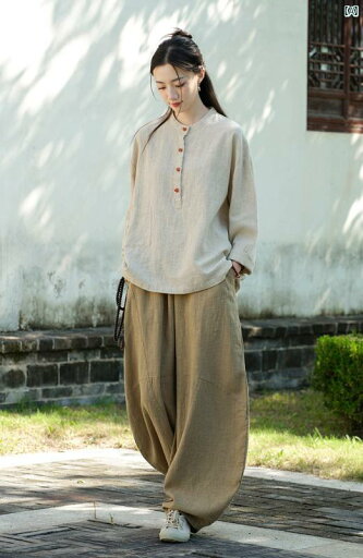 レディース トレーニングウェア 個性的 中華風 ヨガ 服 長袖 セットアップ可能 ホーム 瞑想 リネン ワイド パンツ 茶師服 秋冬 レディース トレーニングウェア 個性的 中華風 ヨガ 服 長袖 セットアップ可能 ホーム 瞑想 リネン ワイド パンツ 茶師服 秋冬