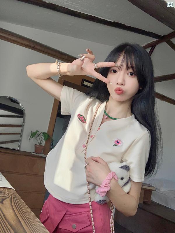 レディース　大きめ　ぽっちゃり　 大きめ サイズ レディー スクール スタイリッシュ ガール Vネック 半袖 Tシャツ 夏 スリム シック 小柄 シャツ トップ