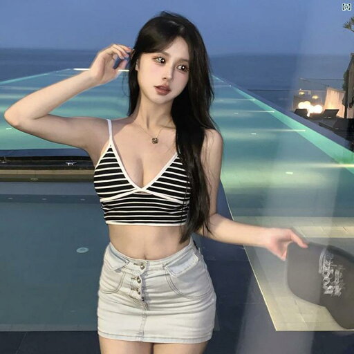レディース ファッション おしゃれ 海外 海外風 かわいい スタイリッシュ ガール 魅惑的 ブラック ホワイトストライプ キャミソール 夏 ウエスト スリム ヒップ スカート 2点セット レディース ファッション おしゃれ 海外 海外風 かわいい スタイリッシュ ガール 魅惑的 ブラック ホワイトストライプ キャミソール 夏 ウエスト スリム ヒップ スカート 2点セット