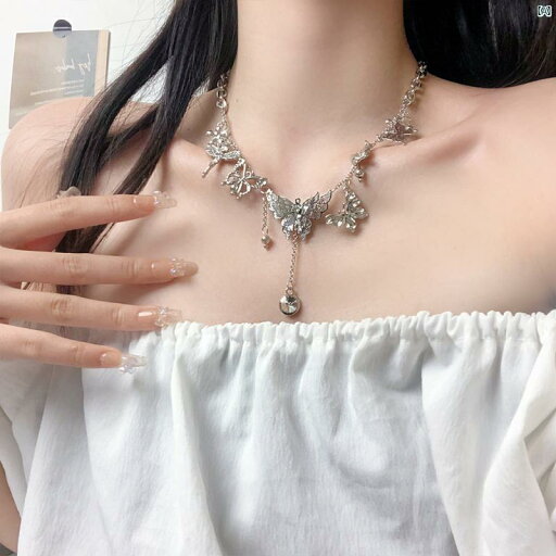 Y2K ファッション 2000 スーパー フェアリー バタフライ エルフ ネックレス フェミニン タッセル 鎖骨 チェーン ライト 高級 パーティー ドレス アクセサリー Y2K ファッション 2000 スーパー フェアリー バタフライ エルフ ネックレス フェミニン タッセル 鎖骨 チェーン ライト 高級 パーティー ドレス アクセサリー