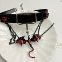 Y2K ファッション 2000 フライングドラゴン タッセル ネックレス レディース 個性 レザーチョーカー チョーカー ゴシック ヘビー スタイリッシュ ガール 鎖骨 チェーン