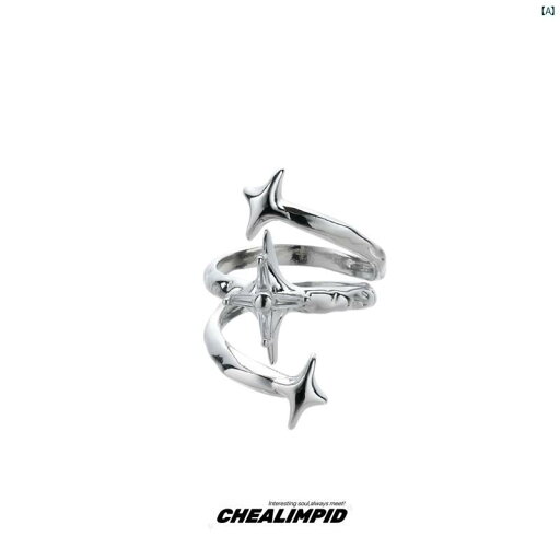 Y2K ファッション 2000代 CHEALIMPID スター ジェムストーン 囲む リング ヒップ ホップ ストリート 男女 カップル Y2K ファッション 2000代 CHEALIMPID スター ジェムストーン 囲む リング ヒップ ホップ ストリート 男女 カップル