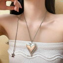レディース Y2K ファッション 2000 スタイリッシュ ガール ビッグ ラブ プル ネックレス ライト 高級 ハイエンド ヒップ ホップ イン 鎖骨 チェーン クール ネック アクセサリー