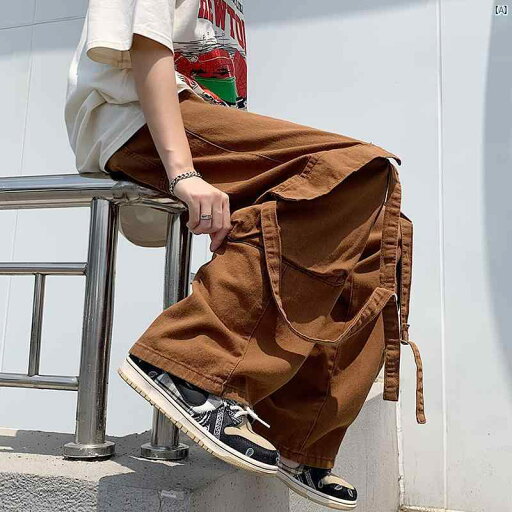 レトロ ブラウン パンツ メンズ 夏 ストリート 雰囲気 オーバー オール ストレート ヴィンテージ レトロ ブラウン パンツ メンズ 夏 ストリート 雰囲気 オーバー オール ストレート ヴィンテージ