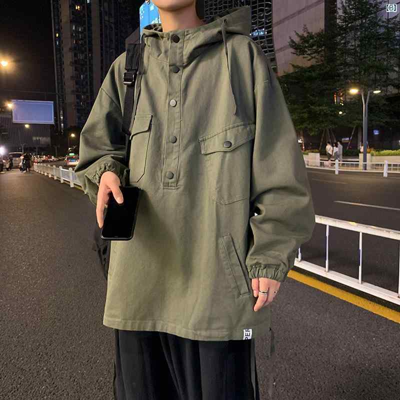 作業着 トレーナー ジャケット メンズ ゆったり 和風 ファッション 機能性 春秋 韓国 ヴィンテージウェア