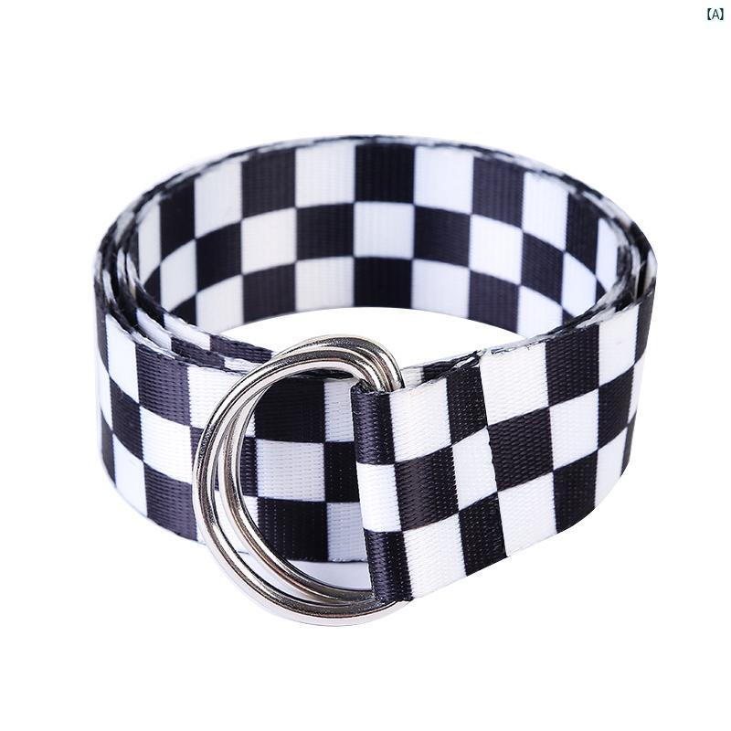ブラック ホワイト チェック柄 ベルト ダンス 衣装 パフォーマンス アクセサリー キャンバス