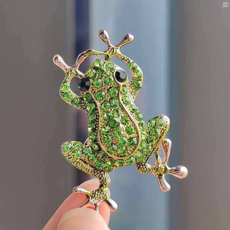 レディース アクセサリー アメリカ ファッション フル カエル ブローチ 動物 コサージュ アクセサリー
