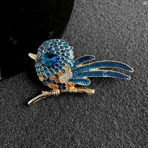 レディース ファッション アクセサリー 韓国 海外 ブルー エナメル 滴る 鳥 ブローチ ハイエンド レディース 高級 ピン 露出 防止 アクセサリージュエリー