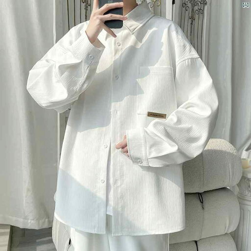 春 シャツ 無地 トップ メンズ シンプル ファッション 長袖 紳士服 春 シャツ 無地 トップ メンズ シンプル ファッション 長袖 紳士服