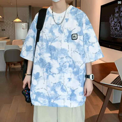 ティーンエイジャー 夏 Tシャツ トップス カジュアル カップル 半袖 プリント 五分袖 ティーンエイジャー 夏 Tシャツ トップス カジュアル カップル 半袖 プリント 五分袖