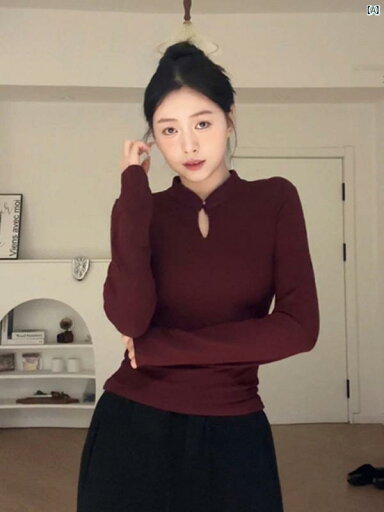 レディース ファッション おしゃれ 海外 大人 上品 かわいい 中華風 レトロ 底 セーター 春 スリムフィット インナー バックル t シャツ トップ レディース ファッション おしゃれ 海外 大人 上品 かわいい 中華風 レトロ 底 セーター 春 スリムフィット インナー バックル t シャツ トップ