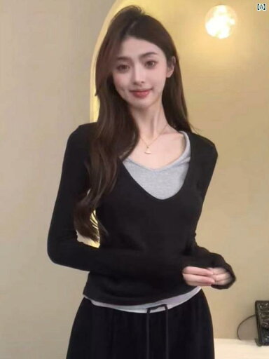 レディース ファッション おしゃれ 海外 大人 上品 かわいい フェイク 2点 ボトム セーター 春秋 ユニーク シック スリム ボトムトップ レディース ファッション おしゃれ 海外 大人 上品 かわいい フェイク 2点 ボトム セーター 春秋 ユニーク シック スリム ボトムトップ