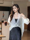 レディース ファッション おしゃれ 韓国 海外ファッション 上品 おしゃれ フレンチ クロス シフォン 日焼け防止 服 夏 スカート 小柄 ショール 通気性 快適 ジャケット ブラウス(4)