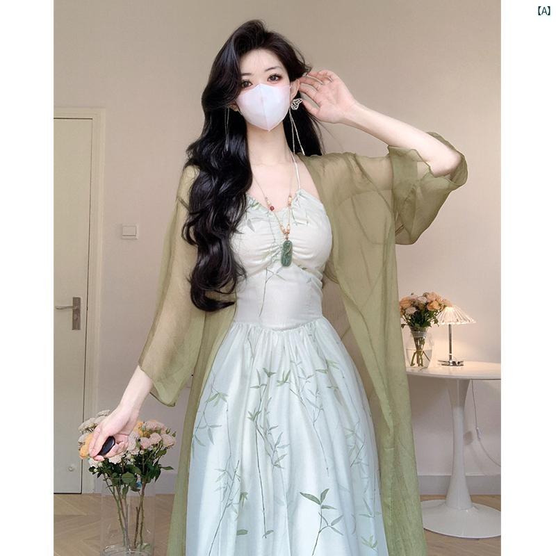 レディース　ファッション　おしゃれ　韓国　海外風　夏　春　秋　 レトロ 中華風 シフォン 日焼け防止 服 レディース 夏 スカート ショール ロングカーディガン ジャケット 薄手 ブラウス