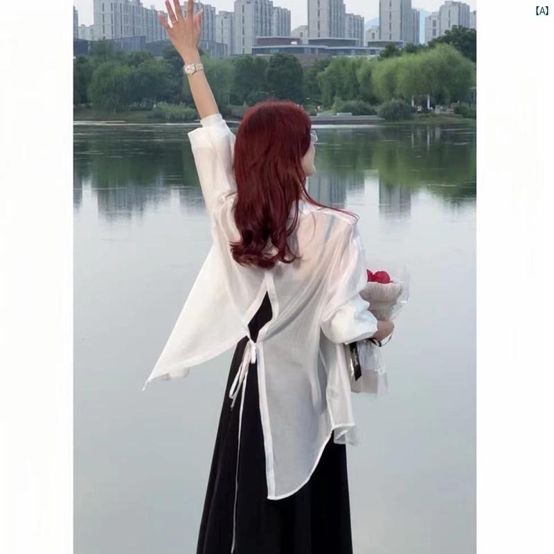 レディース　ファッション　おしゃれ　海外風　夏　春　秋 バック スリット シフォン 日焼け防止 服 夏 レディース スカート ショール 通気性 薄手 テンセル カーディガン ジャケット