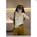 レディース レディース ファッション 海外ファッション 上品 ファッション 韓国 ノースリーブ レース チョッキ シングルブレスト トップ レディース 夏 シャツ