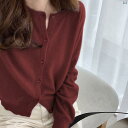 レディース ファッション おしゃれ 海外風 レディース チェリー レッド セーター カーディガン コート 秋 トップ ハイエンド レトロ ショート ソフト ワックス バーガンディ
