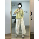 レディース ファッション おしゃれ 海外風 レディース ハイウエスト ワイド レッグ パンツ 韓国 カジュアル 九分丈 夏 ストレート コットン リネン(4)