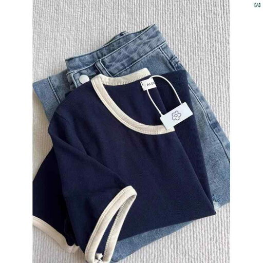 レディース レディース 海外ファッション おしゃれ 夏用 アメリカン レトロ 右 肩 半袖 Tシャツ スリム ラウンドネック トップ 冷感 セーター レディース レディース 海外ファッション おしゃれ 夏用 アメリカン レトロ 右 肩 半袖 Tシャツ スリム ラウンドネック トップ 冷感 セーター