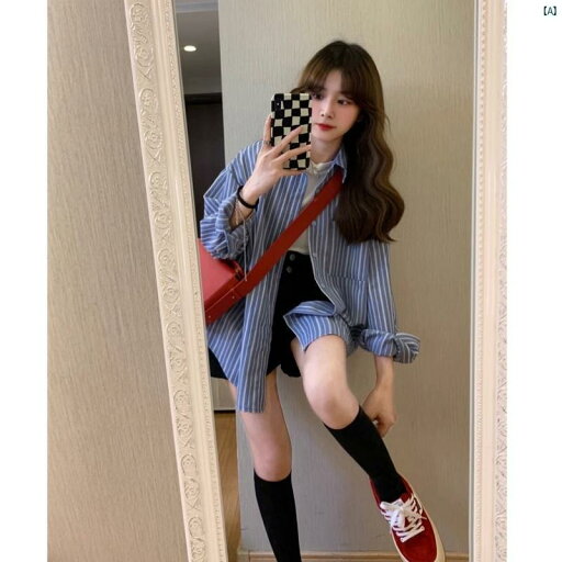 レディース レディース 海外ファッション おしゃれ 夏 着る ブルー ストライプシャツ ポロ カラー 薄手 日焼け防止 シャツ コート レディース レディース 海外ファッション おしゃれ 夏 着る ブルー ストライプシャツ ポロ カラー 薄手 日焼け防止 シャツ コート