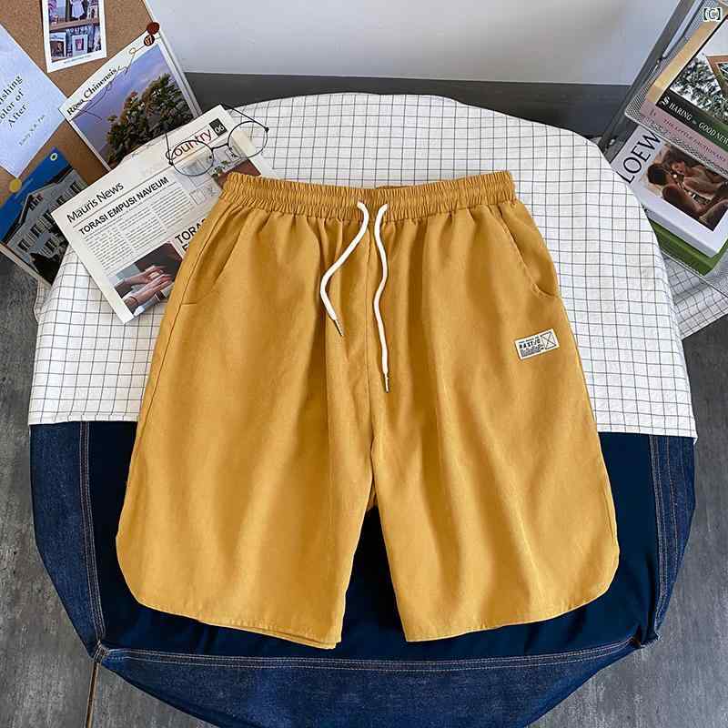 メンズ　海外ファッション　韓国　大人ストリート リネン ショート パンツ 薄手 夏 ストレート ワイド レッグ 中華風 大きいサイズ カジュアル スポーツ