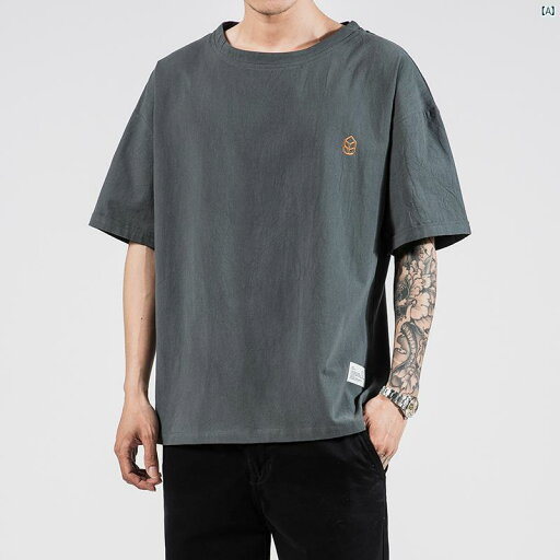 夏用 コットン 麻 半袖 Tシャツ 薄手 厚手 トップス 大きいサイズ 中華風 ゆったり 夏用 コットン 麻 半袖 Tシャツ 薄手 厚手 トップス 大きいサイズ 中華風 ゆったり