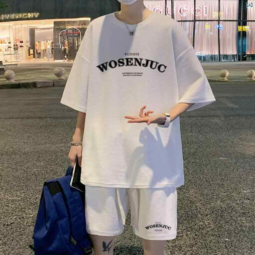 夏用 メンズ ワッフル スーツ 風 カジュアル 2点セット ゆったり 大きいサイズ Tシャツ 薄手 ストレート パンツ 夏用 メンズ ワッフル スーツ 風 カジュアル 2点セット ゆったり 大きいサイズ Tシャツ 薄手 ストレート パンツ