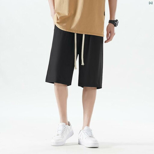 冷感 五分丈 パンツ メンズ 薄手 夏 ストレート ワイド レッグ 和風 風 快適 スポーツ 冷感 五分丈 パンツ メンズ 薄手 夏 ストレート ワイド レッグ 和風 風 快適 スポーツ