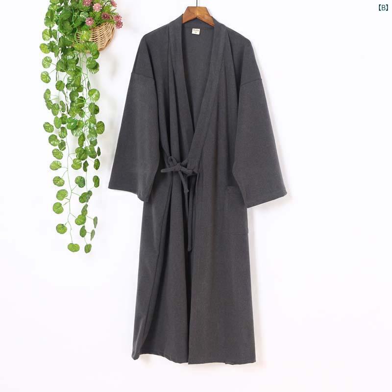 秋冬 メンズ オール イン ワン 着物 パジャマ ベルベット 暖かい ホーム ローブ レトロ 漢服