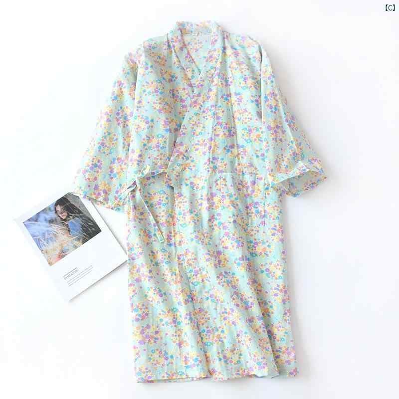 着物 パジャマ レディース コットン 魅惑的 ホテル バスローブ 春秋 薄手 レース 学生 ネグリジェ かわいい