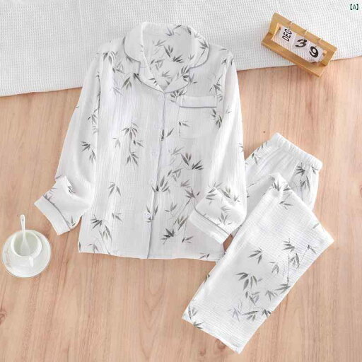 春夏 レディース 薄手 コットン 二層 ガーゼ パジャマ クレープ 長袖 大きいサイズ ゆったり ホーム 服 竹 春夏 レディース 薄手 コットン 二層 ガーゼ パジャマ クレープ 長袖 大きいサイズ ゆったり ホーム 服 竹