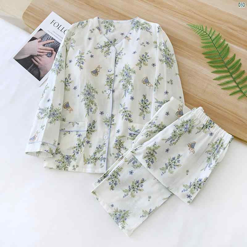 春夏 薄手 コットンガーゼ パジャマ レディース 胸パッド 取り外し 可能 コットン ホーム 服 カーディガン 大きめ サイズ プラス