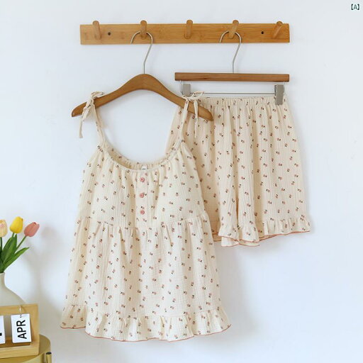 夏 コットン 二層 ガーゼ パジャマ サスペンダー ショーツセット ブラジャー ホーム 服 鋼 リング し 大きいサイズ プラス 夏 コットン 二層 ガーゼ パジャマ サスペンダー ショーツセット ブラジャー ホーム 服 鋼 リング し 大きいサイズ プラス