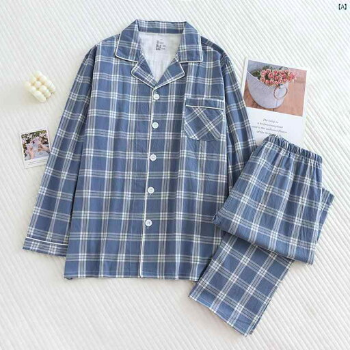 春夏 薄手 コットン レディース パジャマ 長袖 単層 布 ホーム 服 メンズ カーディガン チェック柄 大きいサイズ シャツ 素材 春夏 薄手 コットン レディース パジャマ 長袖 単層 布 ホーム 服 メンズ カーディガン チェック柄 大きいサイズ シャツ 素材