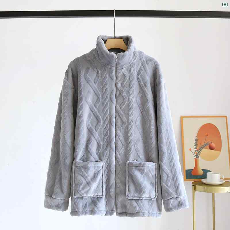 レディース 秋冬 フランネル トップス ベルベット 厚手 コーラル ジャケット メンズ カーディガン型 スタンドカラー ジッパー カップル 無地