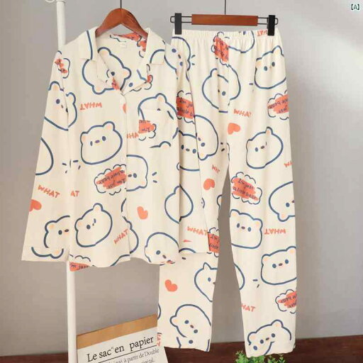 春夏 コットン パジャマ レディース 長袖 ズボン ニット コットンストレッチ大 サイズ かわいい クマ カーディガン ホームウェア 通気性 春夏 コットン パジャマ レディース 長袖 ズボン ニット コットンストレッチ大 サイズ かわいい クマ カーディガン ホームウェア 通気性