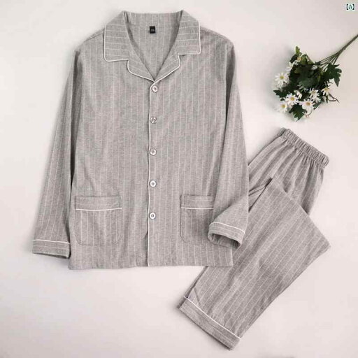 春秋 コットン パジャマ 若々しい 男性 長袖 ストライプ ホーム 服 カジュアル 大きいサイズ 通気性 ソフト プラス スーツ 春秋 コットン パジャマ 若々しい 男性 長袖 ストライプ ホーム 服 カジュアル 大きいサイズ 通気性 ソフト プラス スーツ