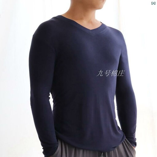 春秋 モーダル 秋 シングル トップ メンズ 長袖 Tシャツ 薄手 無地 ボト シャツ Vネック ストレッチ 大きいサイズ 春秋 モーダル 秋 シングル トップ メンズ 長袖 Tシャツ 薄手 無地 ボト シャツ Vネック ストレッチ 大きいサイズ