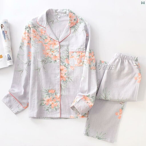 春夏 薄手 コットン 二層 ガーゼ パジャマ レディース コットンカーディガン 花 ホーム 服 吸汗性 通気性 春夏 薄手 コットン 二層 ガーゼ パジャマ レディース コットンカーディガン 花 ホーム 服 吸汗性 通気性