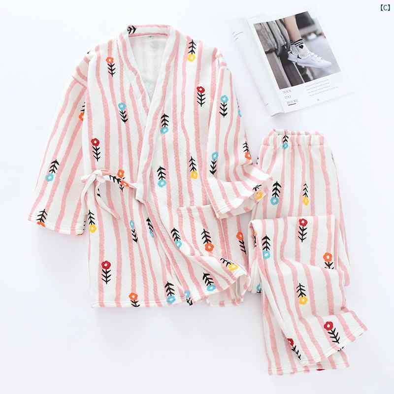 秋冬 着物 パジャマ レディース 九分 袖 ズボン 空気 層 薄手 キルティング ホーム 服 スーツ カーディガン 和風