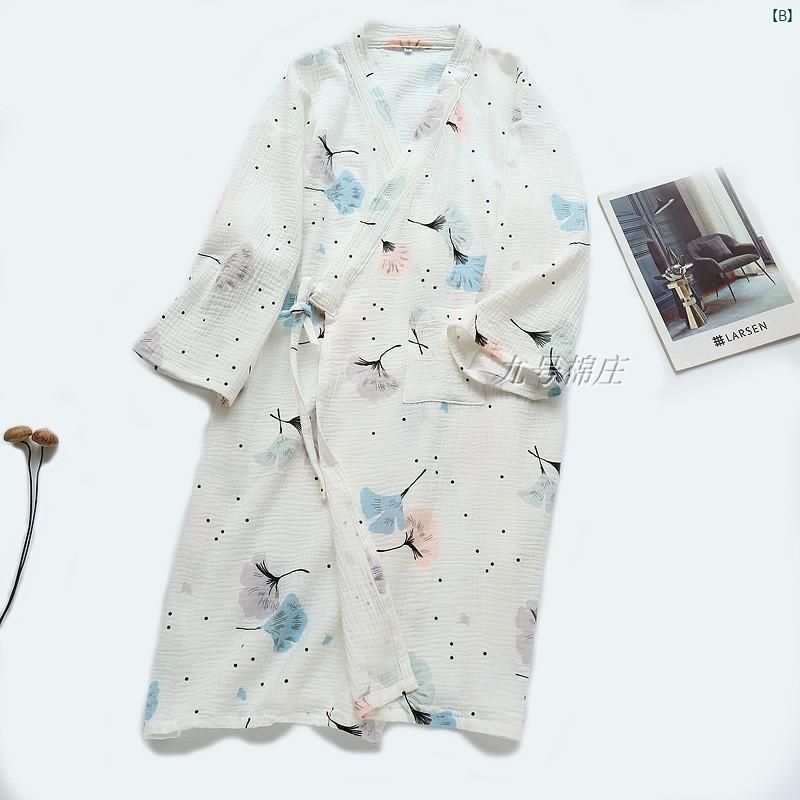 春夏 薄手 コットン 着物 ローブ レディース ミドル丈 浴衣 コットンガーゼ ネグリジェ カーディガン 和風 大きめ サイズ