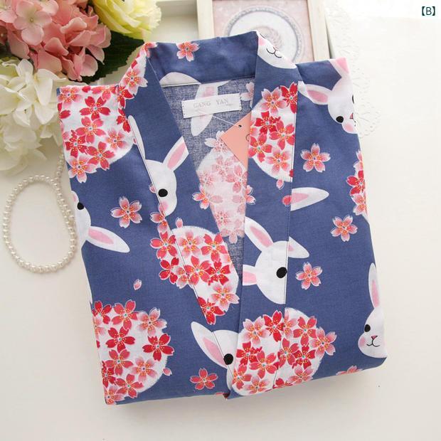 着物 浴衣 夏 コットン 二重 ガーゼ ネグリジェ レディース 薄手 桜 うさぎ パジャマ カーディガン L サイズ