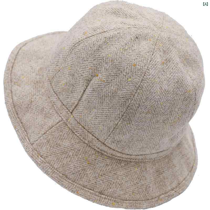 レディース　帽子　ファッション　おしゃれ　韓国　海外風 ブラック ブック ストア 英国 MOON ウール 生地 ヘリンボーン 柄 千鳥格子 フィッシャーマン ハット 秋冬 男女兼用
