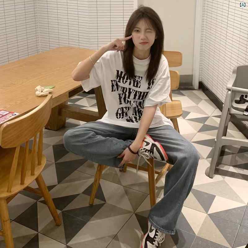 レディース レディース　アーバンファッション　モダンファッション　海外　欧州　個性的 中国 オーバー サイズ レター プリント 半袖 Tシャツ レディース 夏 半袖新 トップス