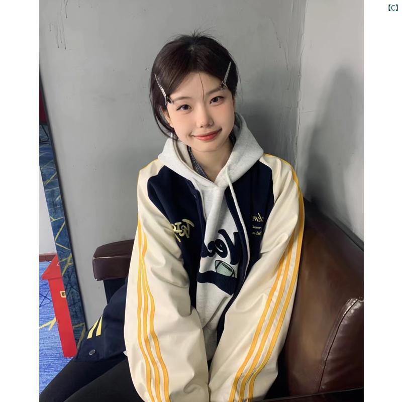 レディース レディース　アーバンファッション　モダンファッション　海外　欧州　個性的 アメリカ ストリート オーバー サイズ 野球 ユニフォーム レディース 春秋 ジャケット トップス