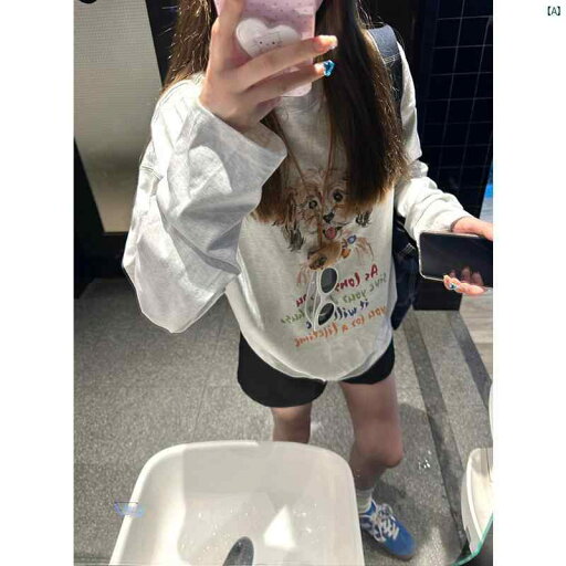 レディース レディース アーバンファッション モダンファッション 海外 欧州 個性的 アーバン アメリカン レトロ 子犬 プリント ラウンドネック スウェットシャツ レディース フード レス プルオーバー 長袖 Tシャツ 春秋 トップス レディース レディース アーバンファッション モダンファッション 海外 欧州 個性的 アーバン アメリカン レトロ 子犬 プリント ラウンドネック スウェットシャツ レディース フード レス プルオーバー 長袖 Tシャツ 春秋 トップス