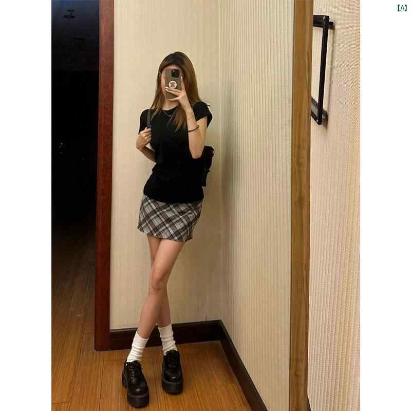 レディース レディース　アーバンファッション　モダンファッション　海外　欧州　個性的　アーバン コットン アメリカン 格好良い 右 肩 ブラック 半袖 Tシャツ 夏 スリム ガールズ ユニーク シック ショート トップ