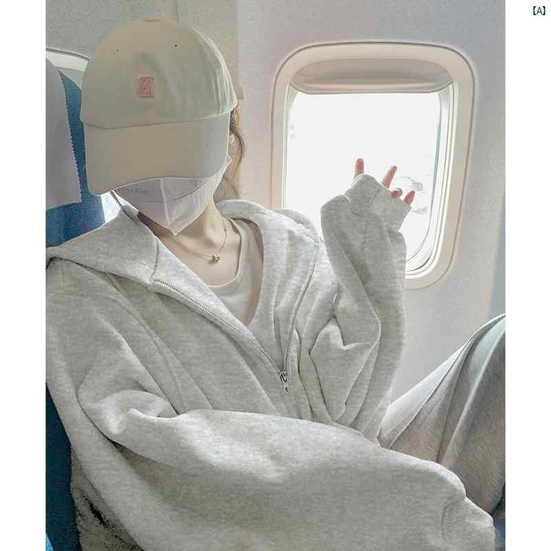 レディース　Y2K アーバンファッション　海外ファッション　レディース　おしゃれ 春 ジャケット レディース 春春秋 トレーナー スポーツ スーツ フード付き カーディガン 韓国